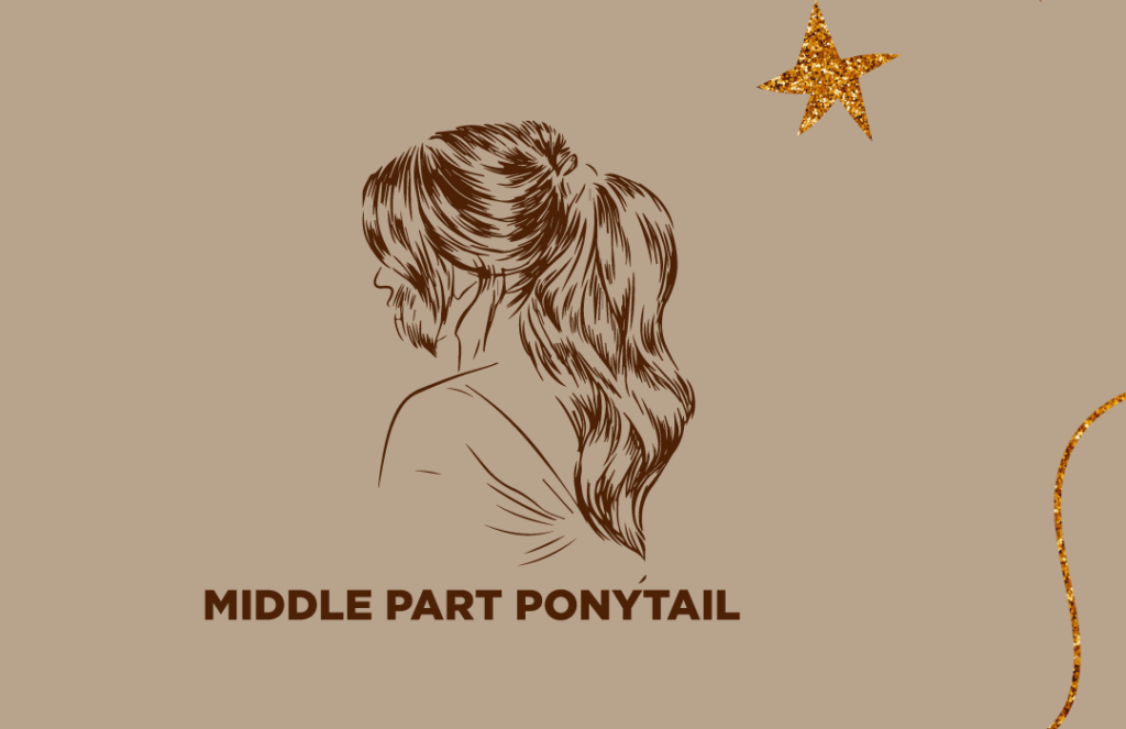 middle part ponytail