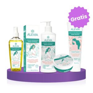 Kit Completo Anti estrías Embarazo A'levia +Gratis  CREMA ALEVIA REAFIRMANTE PARA BUSTO
