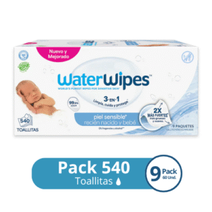 TOALLAS HÚMEDAS WATERWIPES X 540 UND BIODEGRADABLES (9x3)