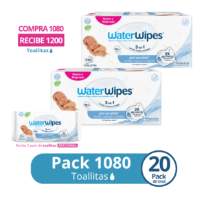 TOALLAS HÚMEDAS WATERWIPES X 1.080 UND BIODEGRABLES
