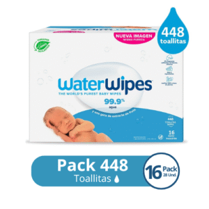TOALLAS HÚMEDAS WATERWIPES x 448 UND BIODEGRADABLES (16 paq x 28 und)