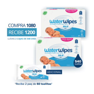 TOALLAS HÚMEDAS WATERWIPES X 1.080 UND BIODEGRABLES
