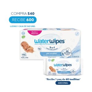 TOALLAS HÚMEDAS WATERWIPES X 540+60 UND GRATIS