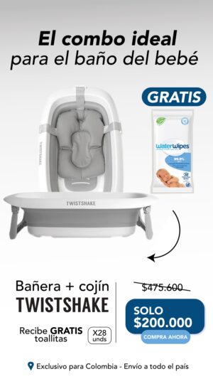 BAÑERA Y COJÍN TWISTSHAKE GRIS PASTEL